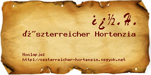 Öszterreicher Hortenzia névjegykártya
